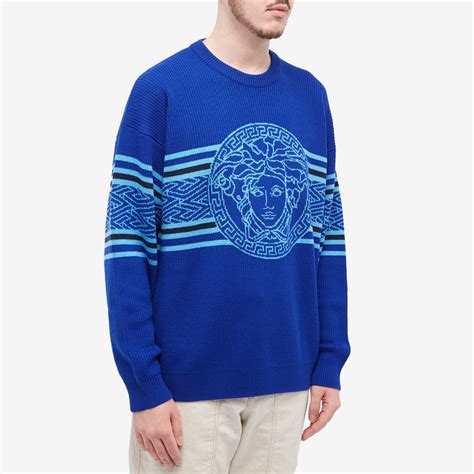 versace digital medusa crewneck|Versace Medusa Logo Knit Crewneck Sweater .